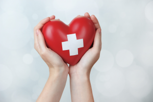 Foto coração doação de sangue Omint